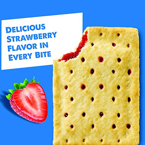 Pop-Tarts Breakfast Toaster Pastries, Unfrosted Strawberry Flavo