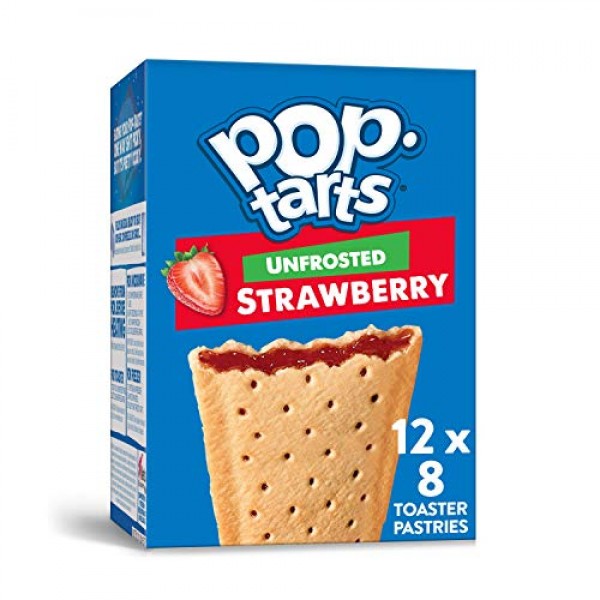 Pop-Tarts, Breakfast Toaster Pastries, Unfrosted Strawberry, Pro