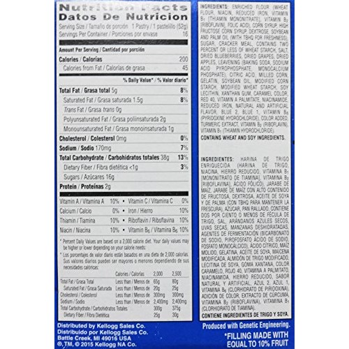 Pop-Tarts Frosted Blueberry Toaster Pastries 1 Pack 29.3 Oz