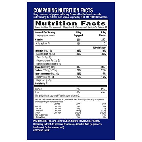 Pop Weaver Microwave Popcorn, Butter, 22 Bags Per Box