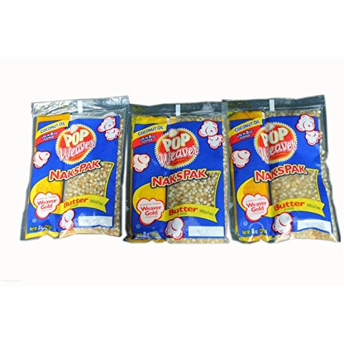Pop Weaver Naks Pak 8 Oz Butter Flavored Coconut Oil And Popcorn