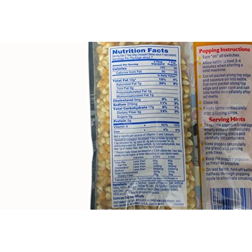 Pop Weaver Naks Pak 8 Oz Butter Flavored Coconut Oil And Popcorn