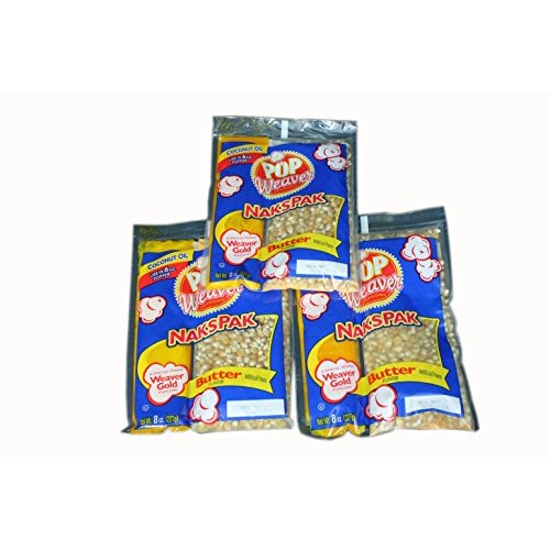 Pop Weaver Naks Pak 8 Oz Butter Flavored Coconut Oil And Popcorn