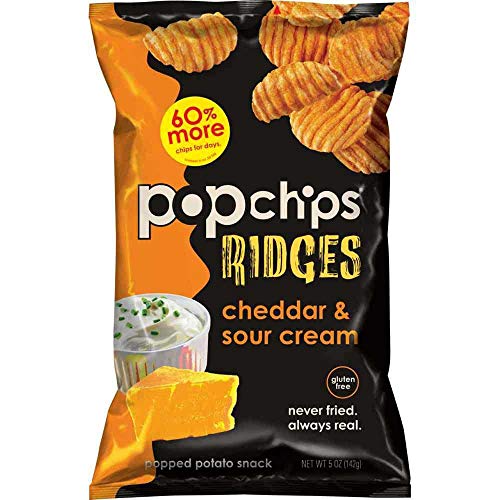 Popchips Cheddar And Sour Cream Ridges Popped Potato Chips, 5 Ou