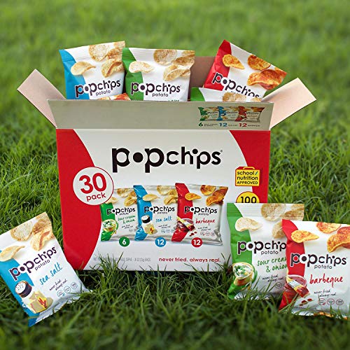 Popchips Potato Chips 3 Flavor Variety Pack Single Serve 0.8 Oz