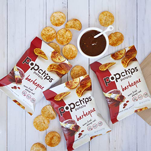 Popchips Potato Chips, Bbq, 0.8 Ounce Pack Of 24
