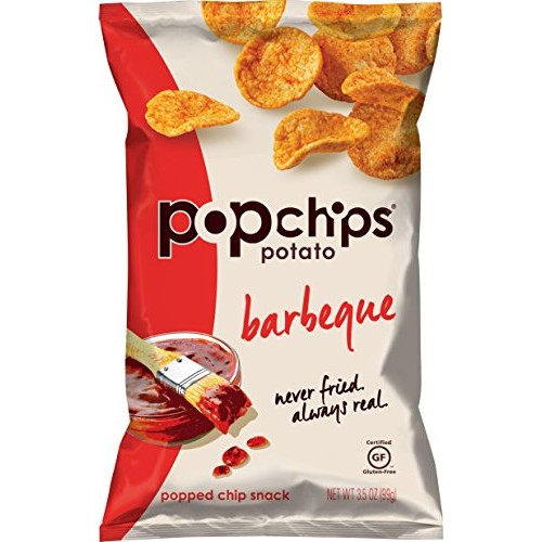 Popchips Potato Chips, Bbq Potato Chips, 6 Count 3.5 Oz Bags,