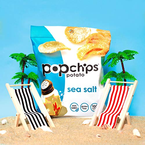 Popchips Potato Chips Gluten Free Single Serve 0.8 Oz Bags, Sea
