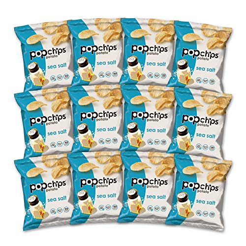 Popchips Potato Chips Gluten Free Single Serve 0.8 Oz Bags, Sea