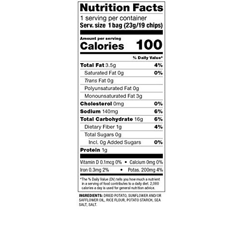 Popchips Potato Chips, Sea Salt, 0.8 Ounce Pack Of 24