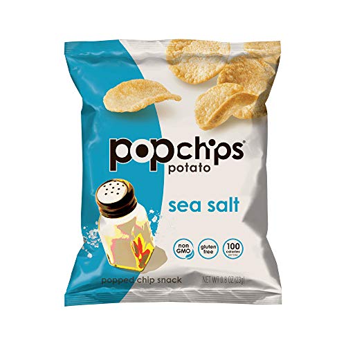 Popchips Potato Chips, Sea Salt, 0.8 Ounce Pack Of 24