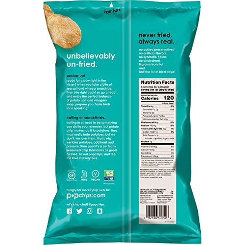 Popchips Potato Chips Sea Salt &Amp; Vinegar 5 Oz Bags Pack Of 12