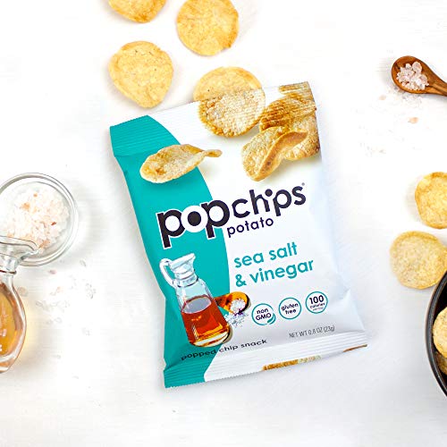Popchips Potato Chips Sea Salt &Amp; Vinegar 5 Oz Bags Pack Of 12