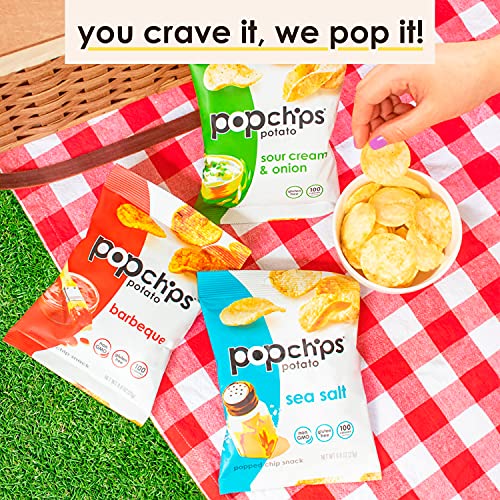 Popchips Potato Chips, Variety Pack, Single Serve 0.8 Ounce Pac