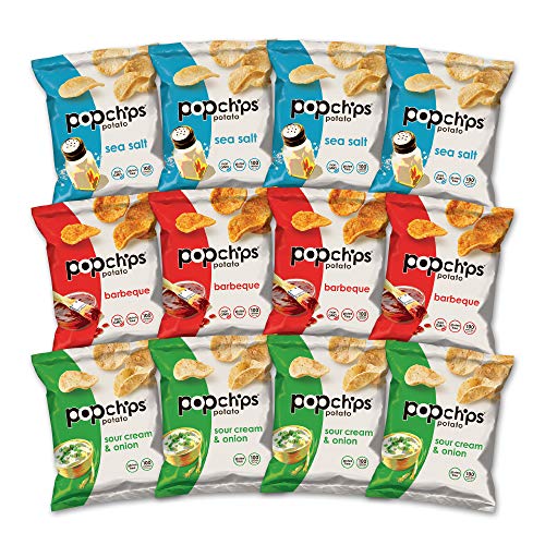 Popchips Potato Chips, Variety Pack, Single Serve 0.8 Oz Bags P