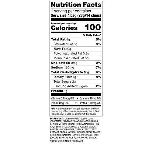 Popchips Ridged Potato Chips, Tangy Bbq, 0.8 Ounce Single Serve