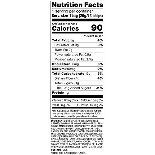 Popchips Ridges Buffalo Ranch Potato Chips Single Serve 0.7 Oz B