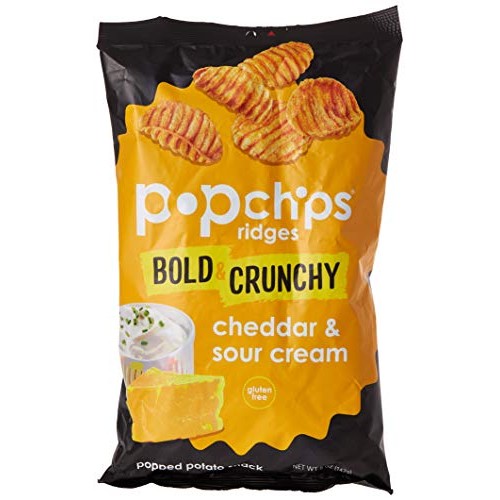 Popchips Ridges, Cheddar &Amp; Sour Cream, 5 Ounce