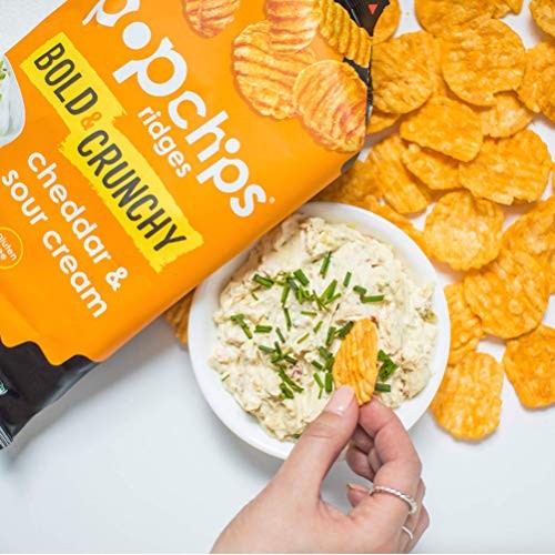 Popchips Ridges Cheddar &Amp; Sour Cream Potato Chips Single Serve 5