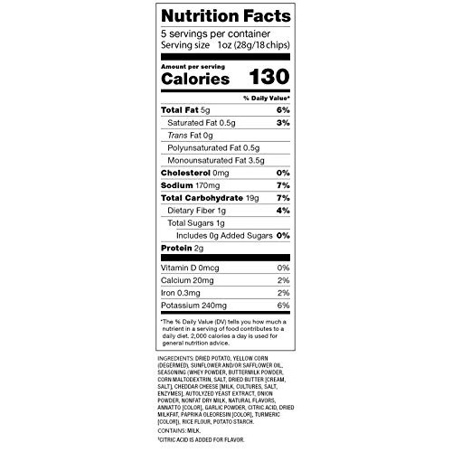 Popchips Ridges Cheddar &Amp; Sour Cream Potato Chips Single Serve 5