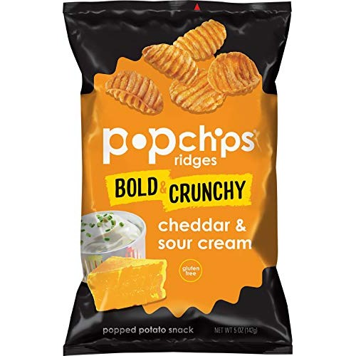 Popchips Ridges Cheddar &Amp; Sour Cream Potato Chips Single Serve 5