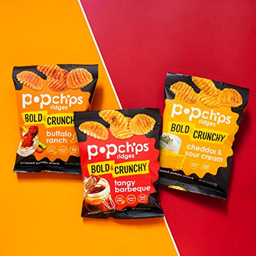 Popchips Ridges Potato Chips Variety Pack Single Serve 0.8 Oz Ba