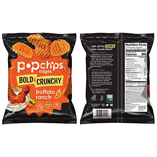 Popchips Ridges Potato Chips Variety Pack Single Serve 0.8 Oz Ba