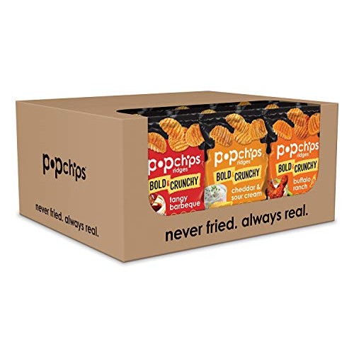 Popchips Ridges Potato Chips Variety Pack Single Serve 0.8 Oz Ba