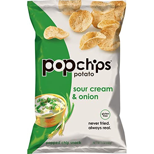 Popchips Sour Cream &Amp; Onion Potato Chips 5 Oz Bags Pack Of 5