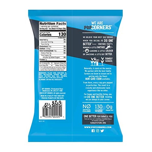Popcorners Snack Pack, Gluten Free Chips, White Cheddar, 1 Ounce