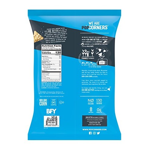 Popcorners White Cheddar Snack | Gluten Free Snack | 12 Pack, 7