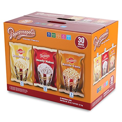 Popcornopolis Gourmet Popcorn Single Serving Variety Pack, 25 Ou