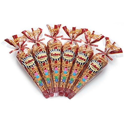 Popcornopolis Gourmet Zebra Popcorn, 11 Ounce Bags Pack Of 6