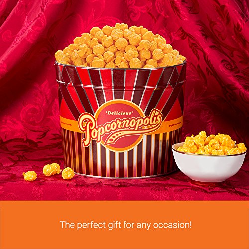 Popcornopolis Gourmet Popcorn 1.26 Gallon Tin With Cheddar Popcorn