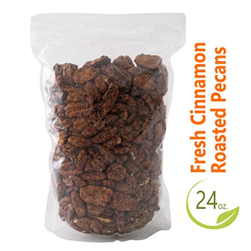 Gourmet Cinnamon Roasted Pecans 24 Oz 1.50 Lb Bag: Addictive S