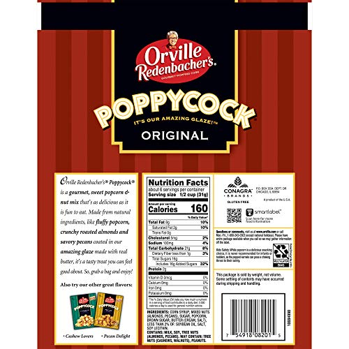 Poppycock Popcorn Snack, Gourmet, Original 7 Oz. Pack Of 3 Poppycock Popcorn Snack, Gourmet, Original 7 Oz. Pack Of 3
