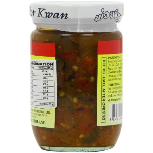 Por Kwan - Chilli Paste With Sweet Basil Leaves Net Wt 7 Oz