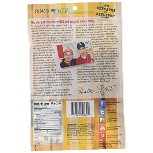 Pork Barrel Bbq Bacon Jerky Whole Hog Sampler Pack, 2 Packages E