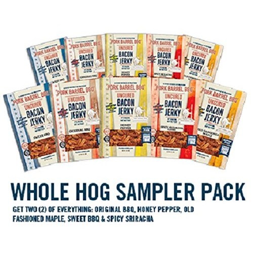 Pork Barrel Bbq Bacon Jerky Whole Hog Sampler Pack, 2 Packages E