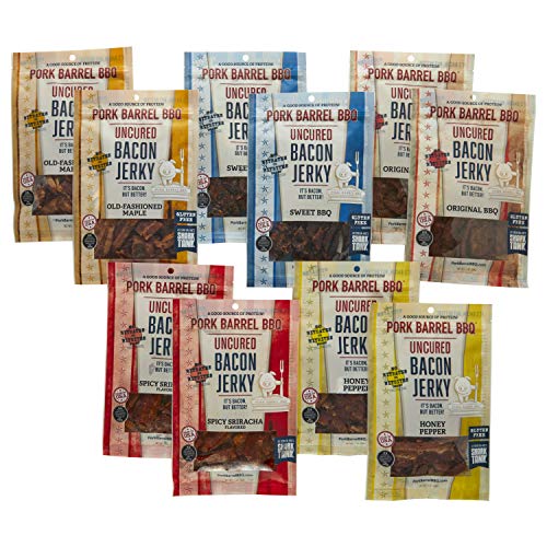 Pork Barrel Bbq Bacon Jerky Whole Hog Sampler Pack, 2 Packages E