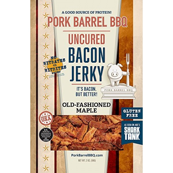 Pork Barrel BBQ Uncured Bacon Jerky, Old-Fashioned Maple, Sweet ...