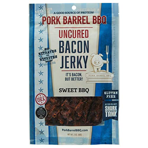 Pork Barrel Bbq Uncured Bacon Jerky, Sweet Bbq Jerky, Tasty, Swe