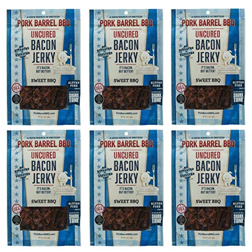 Sweet Bacon Jerky 6 Pack - Bacon Jerky By Pork Barrel Bbq, 2 Oz