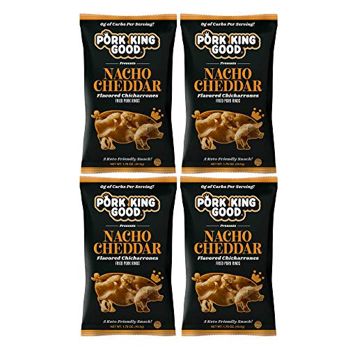 Pork King Good Nacho Cheddar Pork Rinds Chicharrones 4 Pack