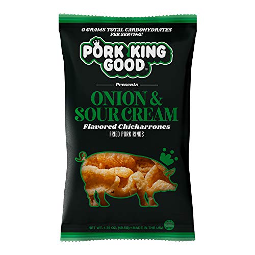 Pork King Good Pork Rinds Chicharrones Onion &Amp; Sour Cream, 4