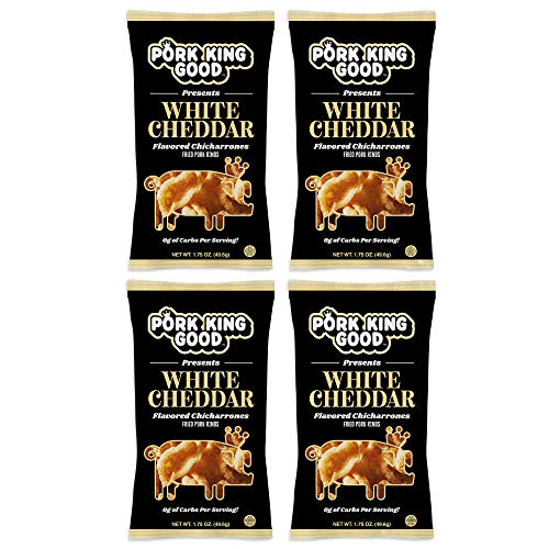Pork King Good Pork Rinds Chicharrones White Cheddar, 4 Pack