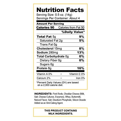 Pork King Good Pork Rinds Chicharrones White Cheddar, 4 Pack