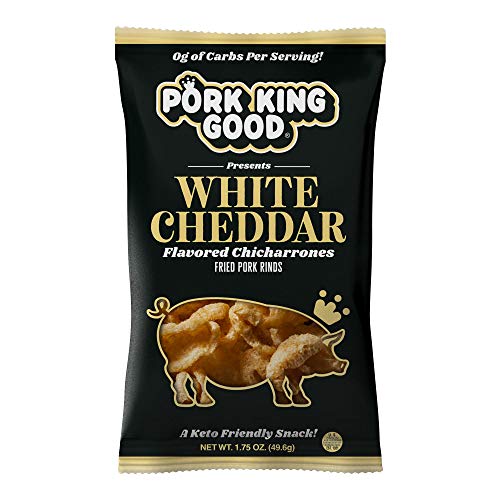Pork King Good Pork Rinds Chicharrones White Cheddar, 4 Pack