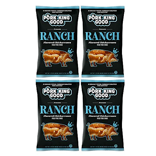 Pork King Good Ranch Pork Rinds Chicharrones 4 Pack Keto Snacks