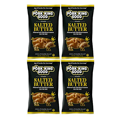 Pork King Good Salted Butter Pork Rinds Chicharrones 4 Pack